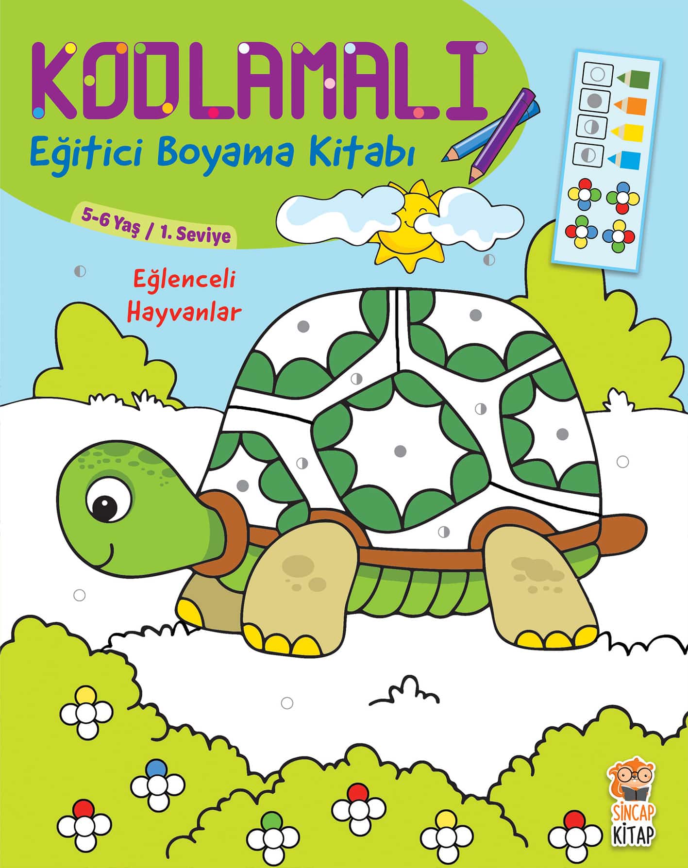 Kodlamalı Eğitici Boyama Kitabı – Eğlenceli Hayvanlar